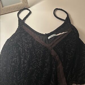 Kimchi Blue Black Lace burnout velvet Top XS